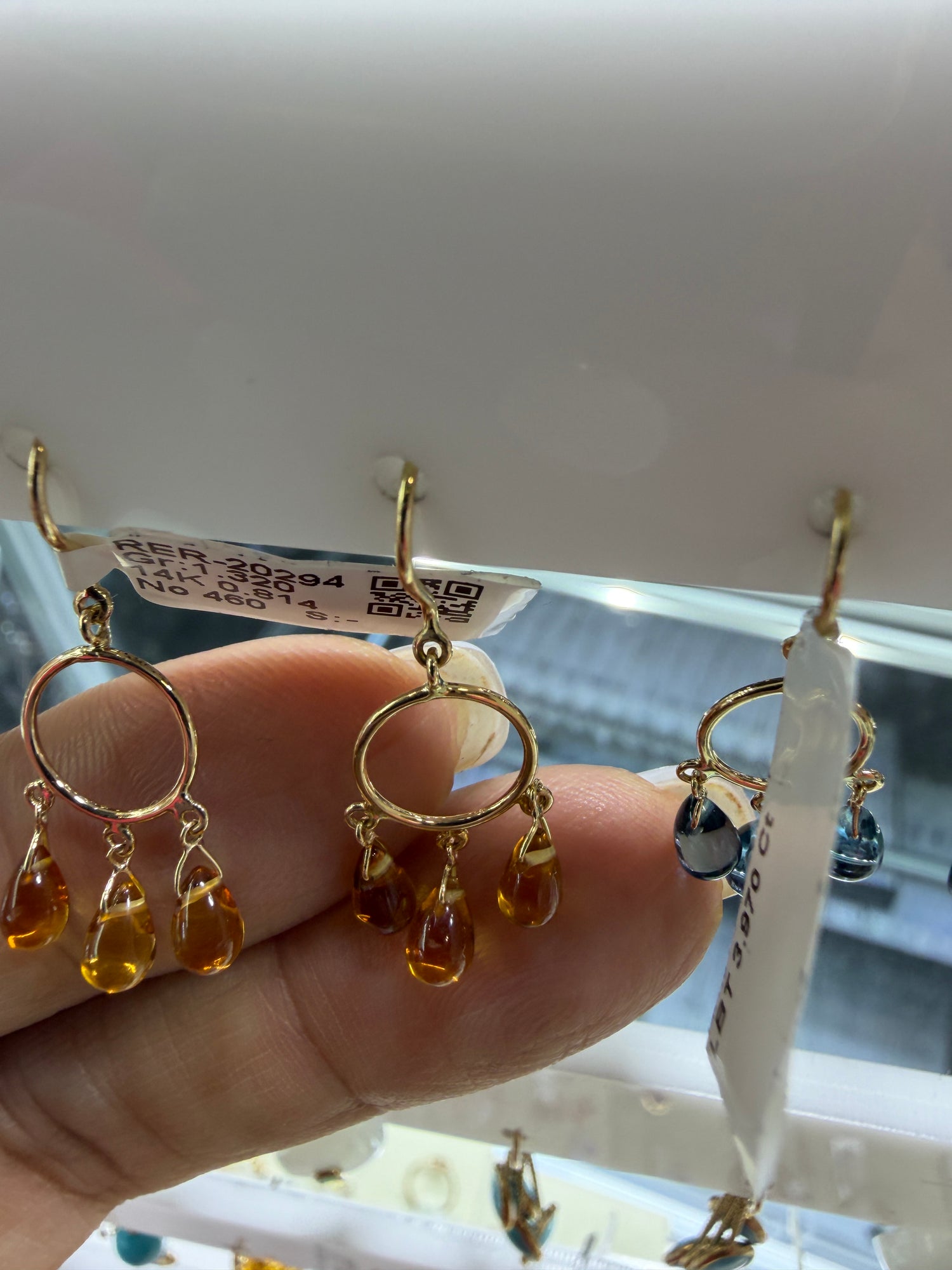 14k Yellow Gold Earrings With Citrine