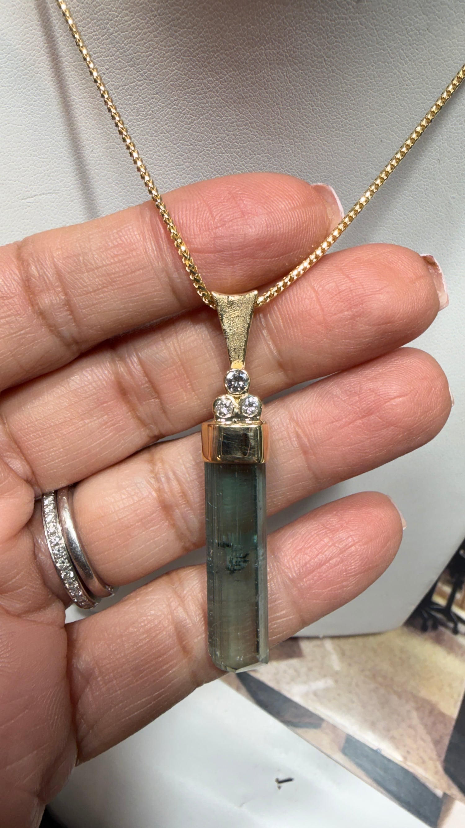 14k Yellow Gold Necklace With Tourmaline