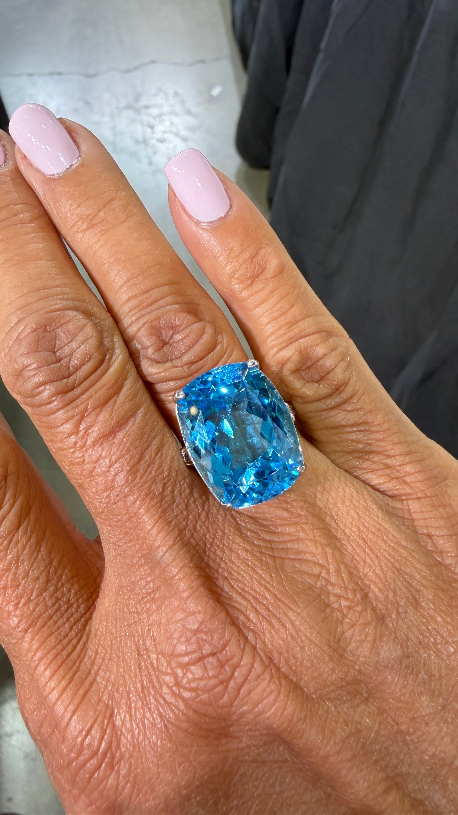 SHOW SPECIAL!!! Sterling Silver Statement Ring With Swiss Blue Topaz Size 5, 6, 7, 8, 9, 10