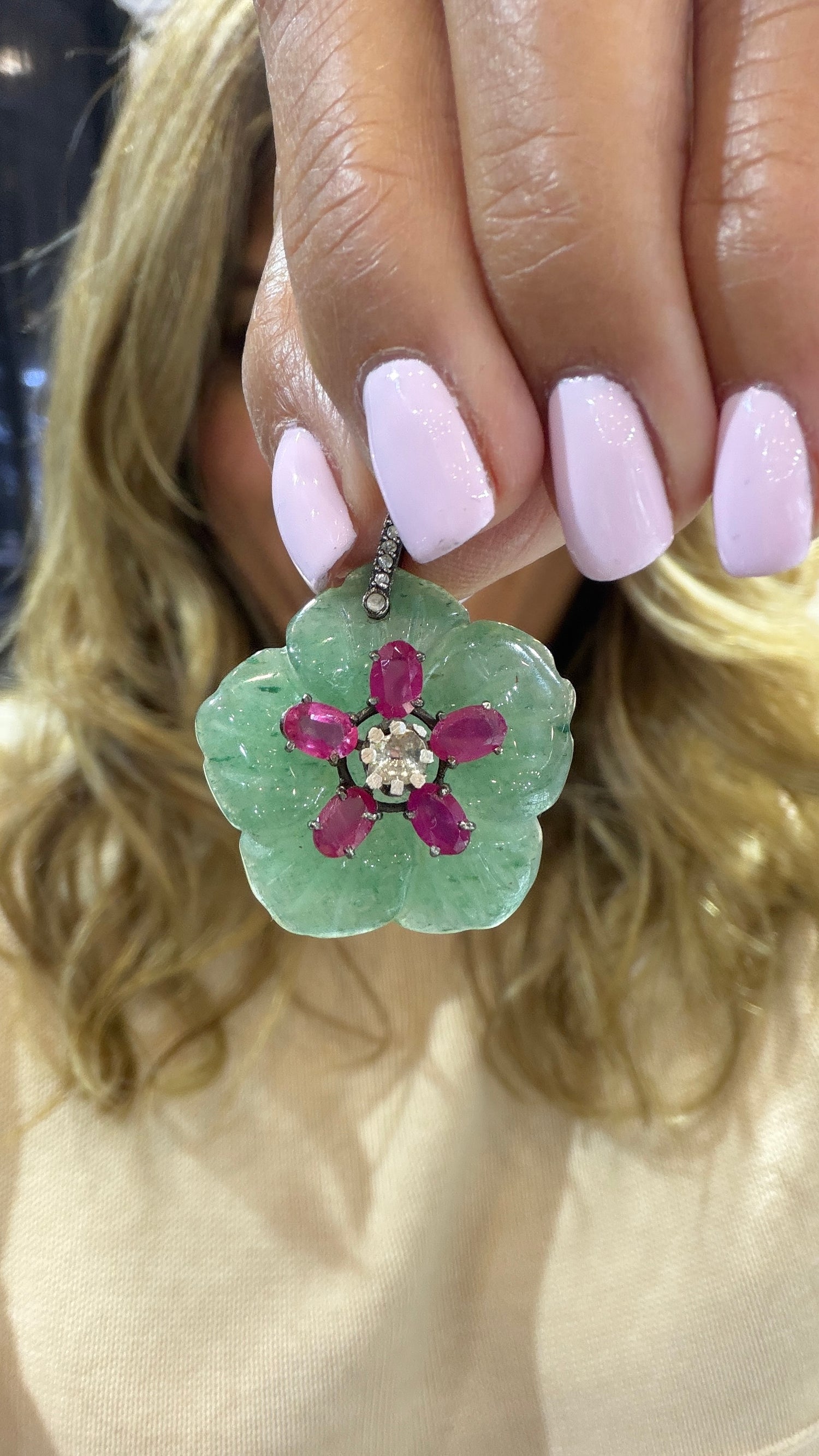 Sterling Silver Pendant With Jade
