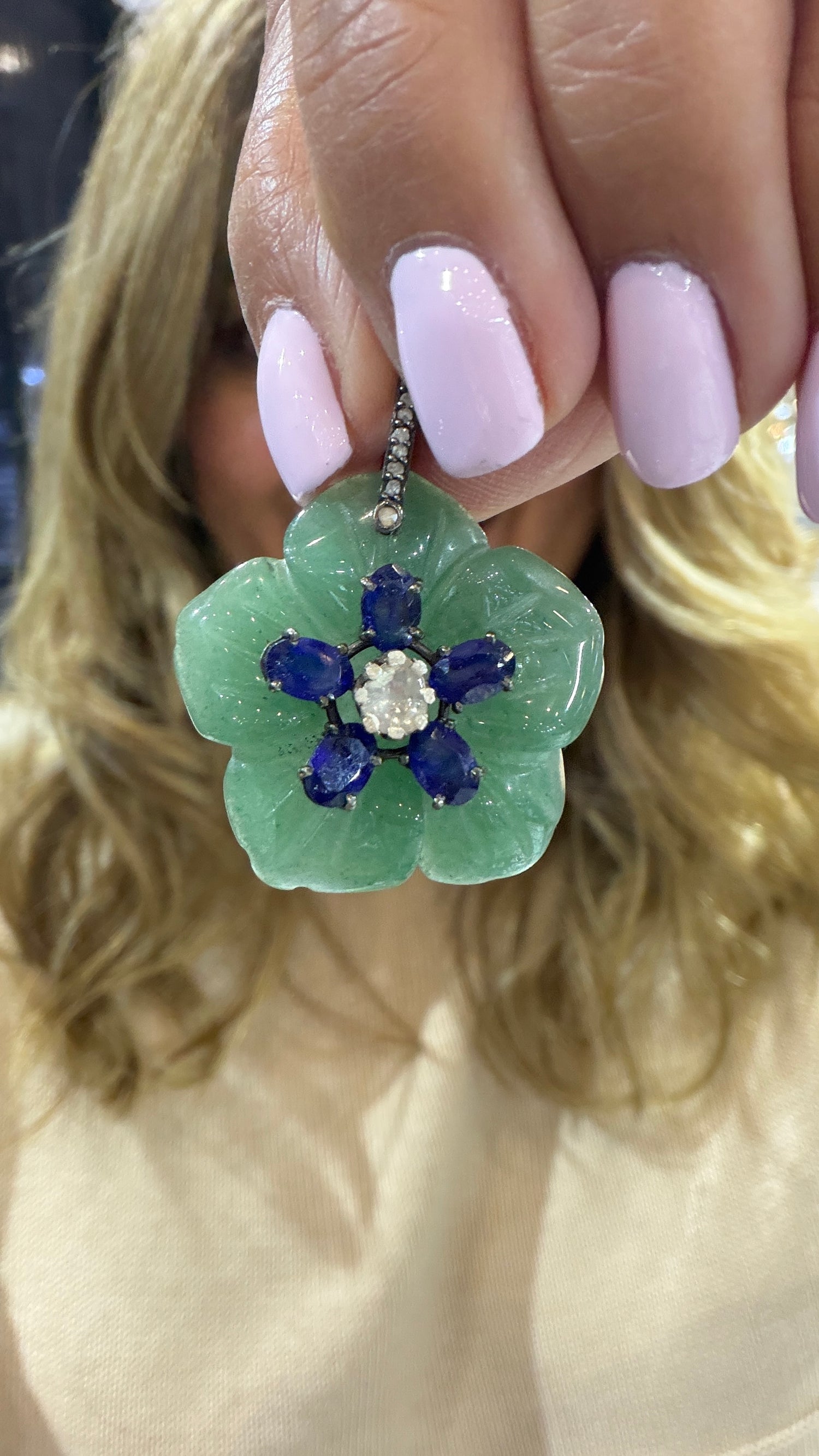 Sterling Silver Pendant With Jade