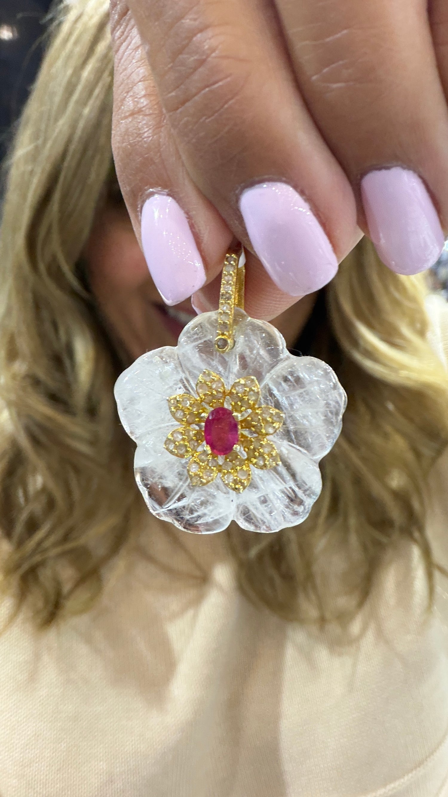 Gold Vermeil Pendant With Quartz
