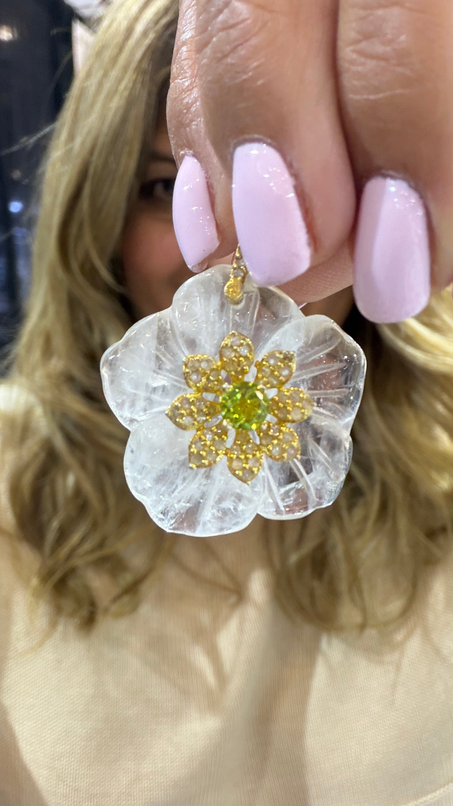 Gold Vermeil Pendant With Quartz