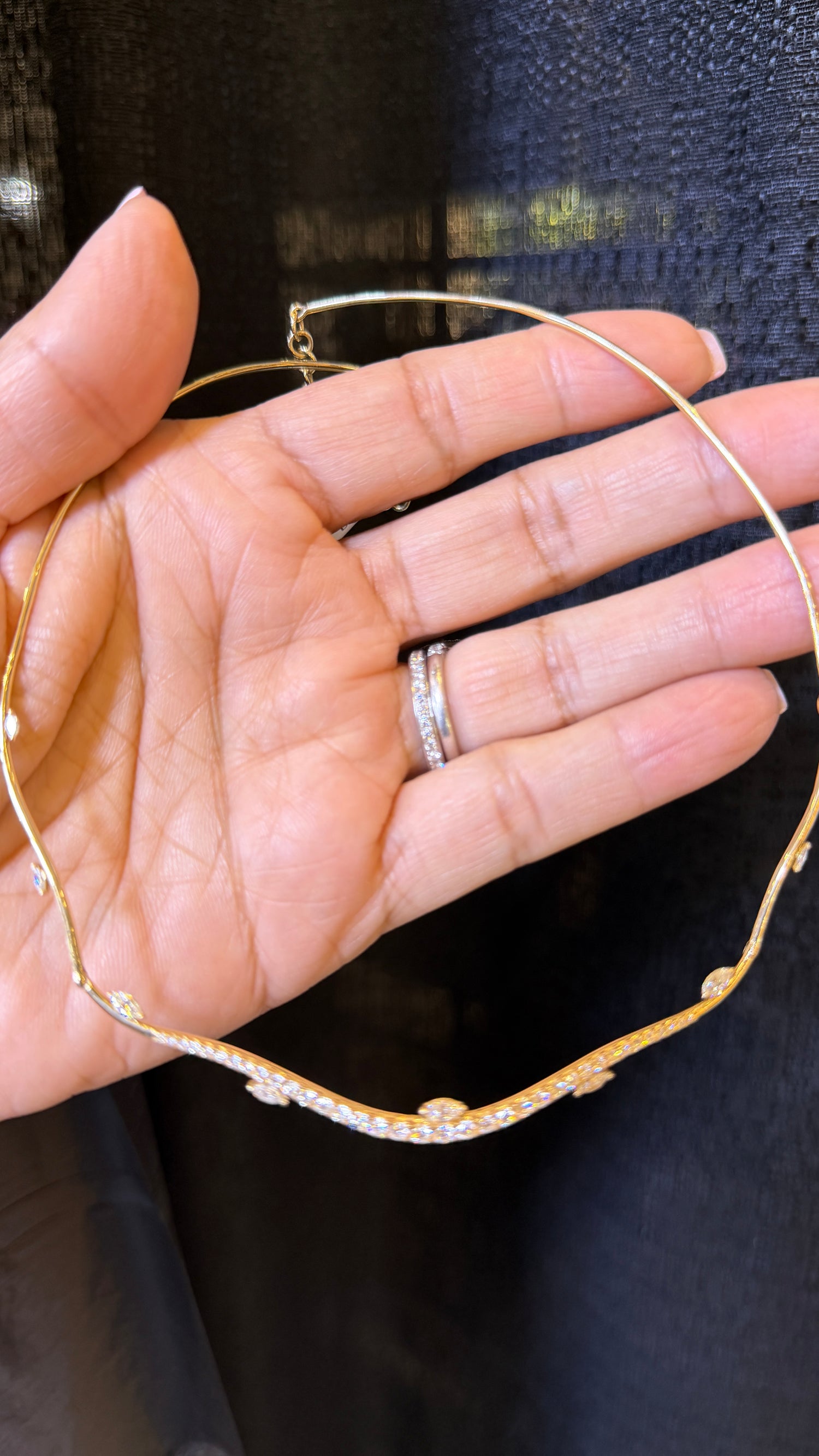 14k Yellow Gold Necklace With Diamond 17 inches