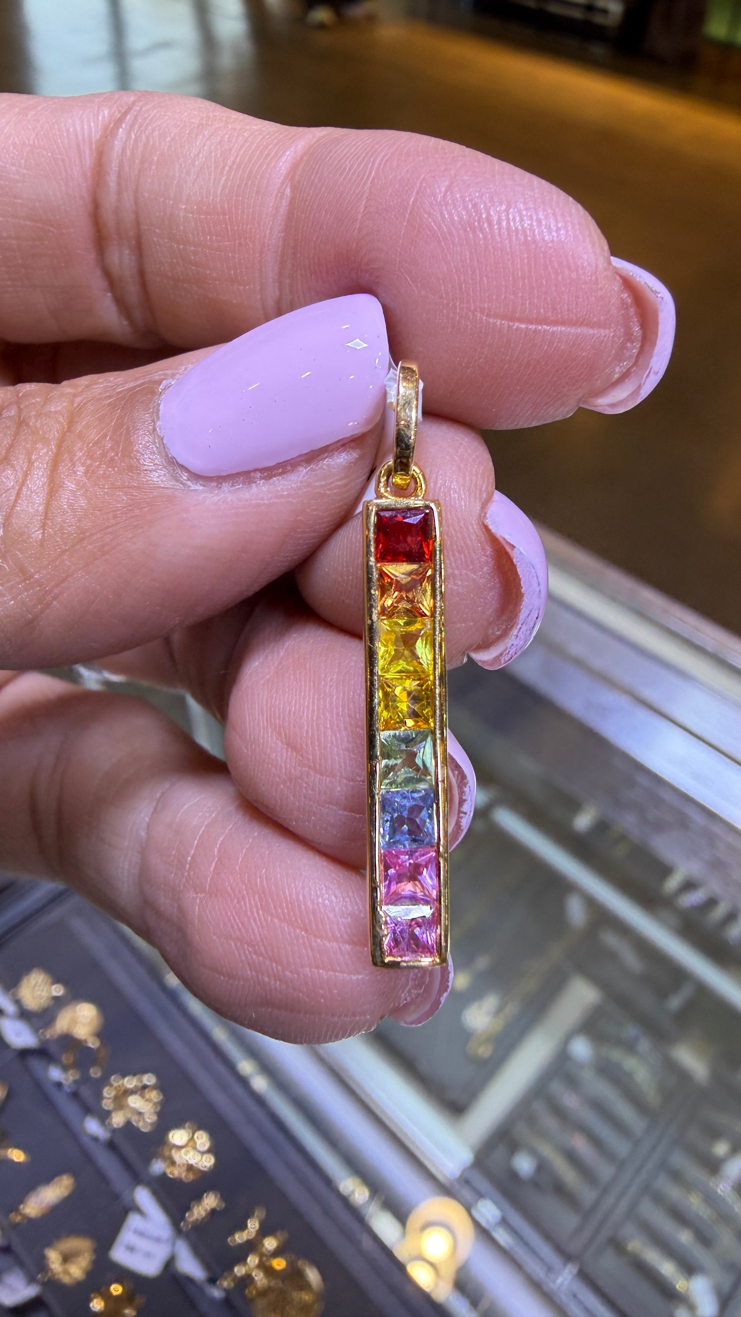 14k Yellow Gold Pendant With Sapphire