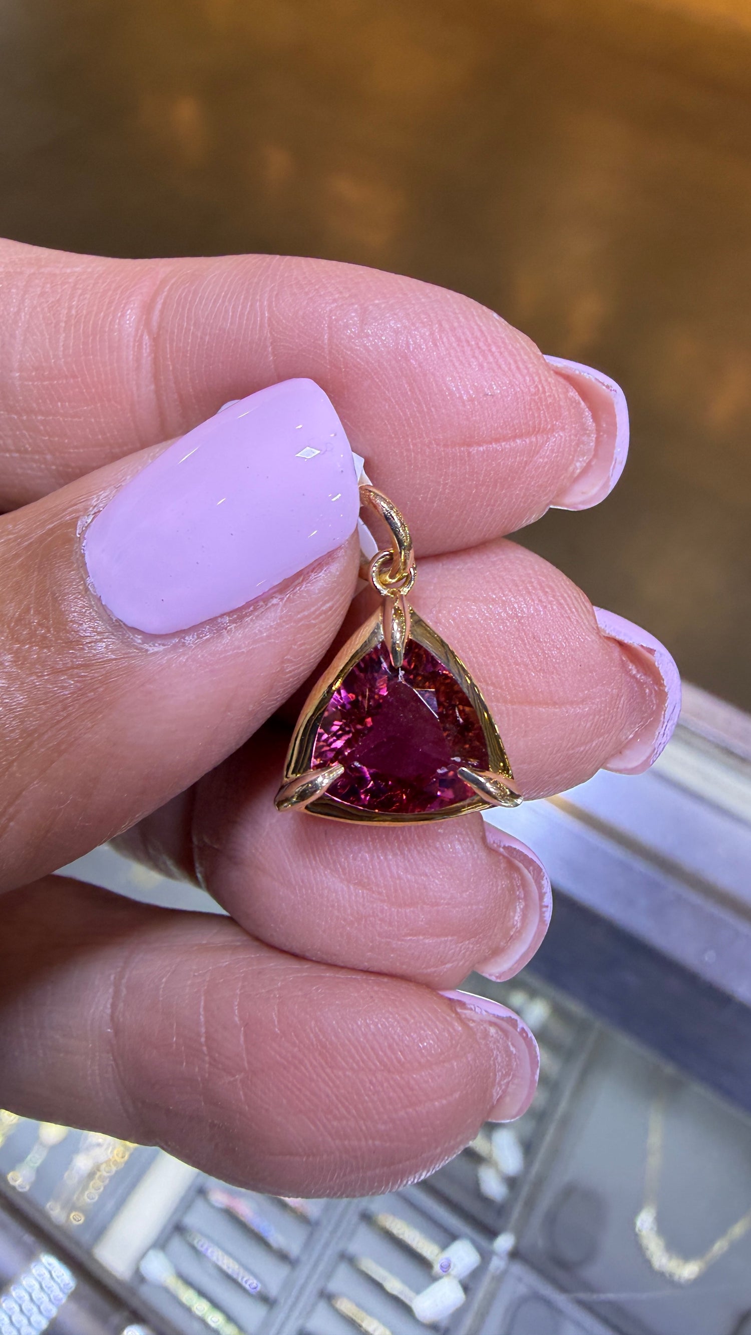 14k Yellow Gold Pendant With Tourmaline
