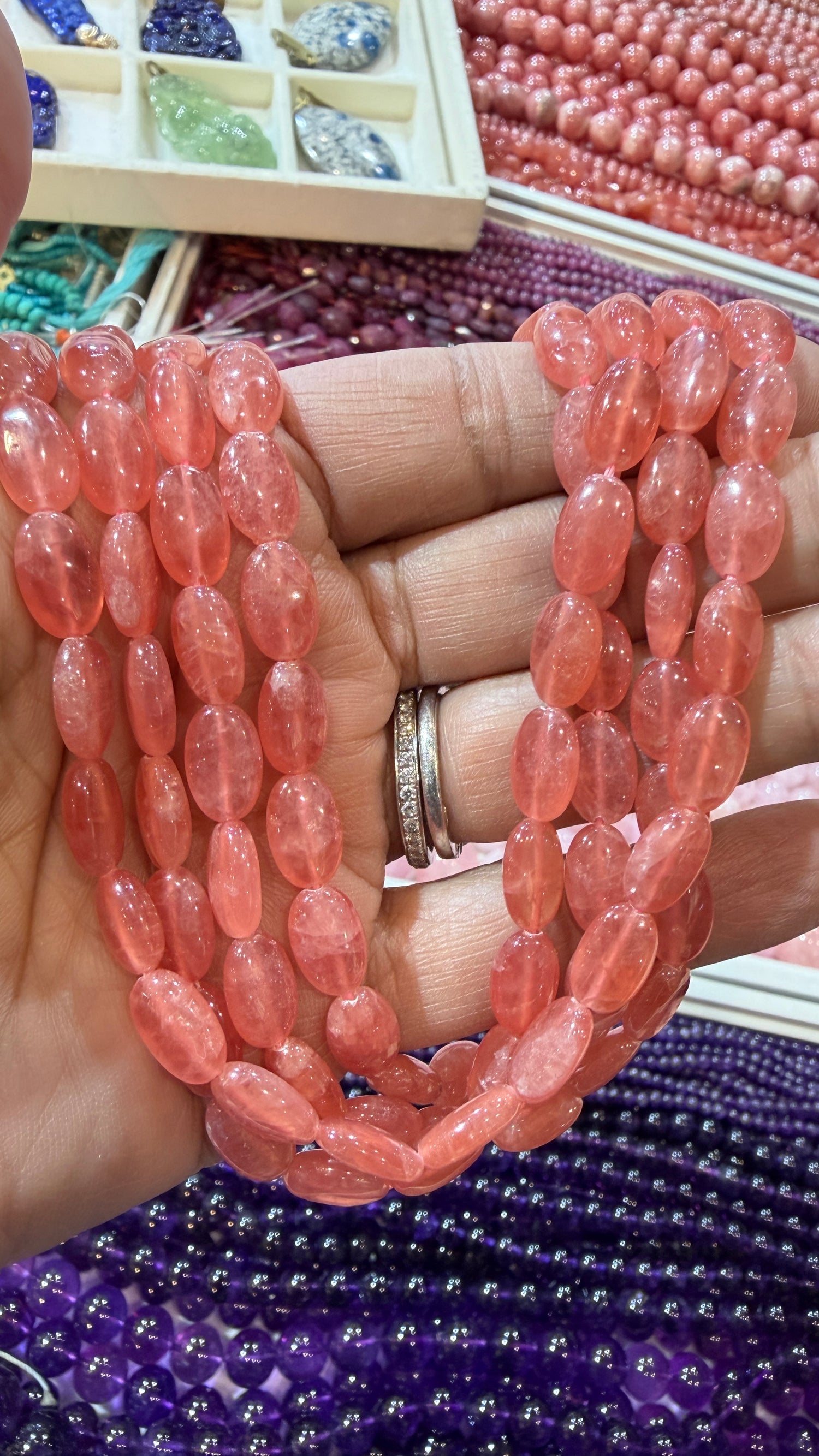 Rhodochrosite Custom Designed Beaded Necklace