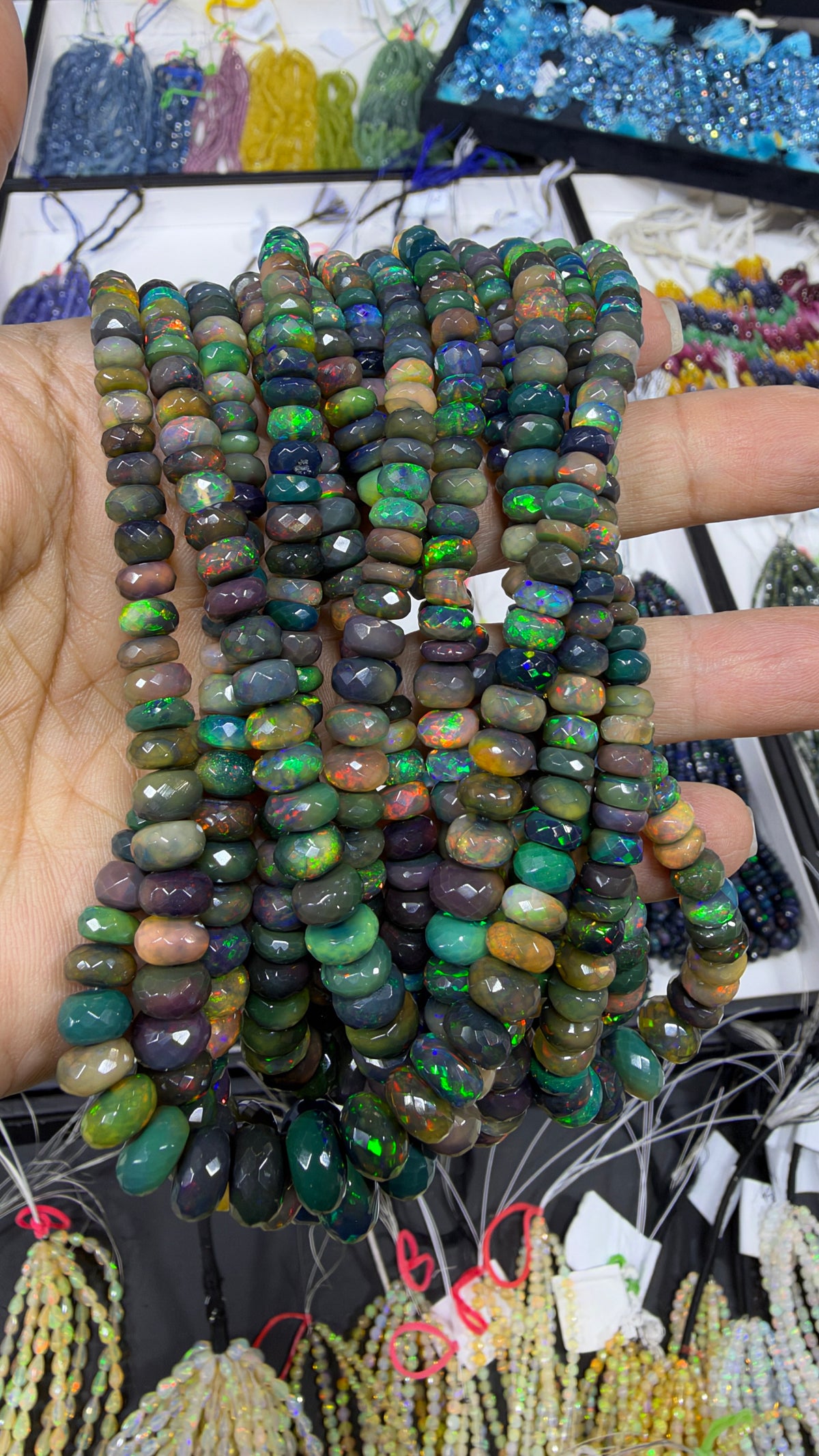 Black Opal Custom Designed Beaded Necklace