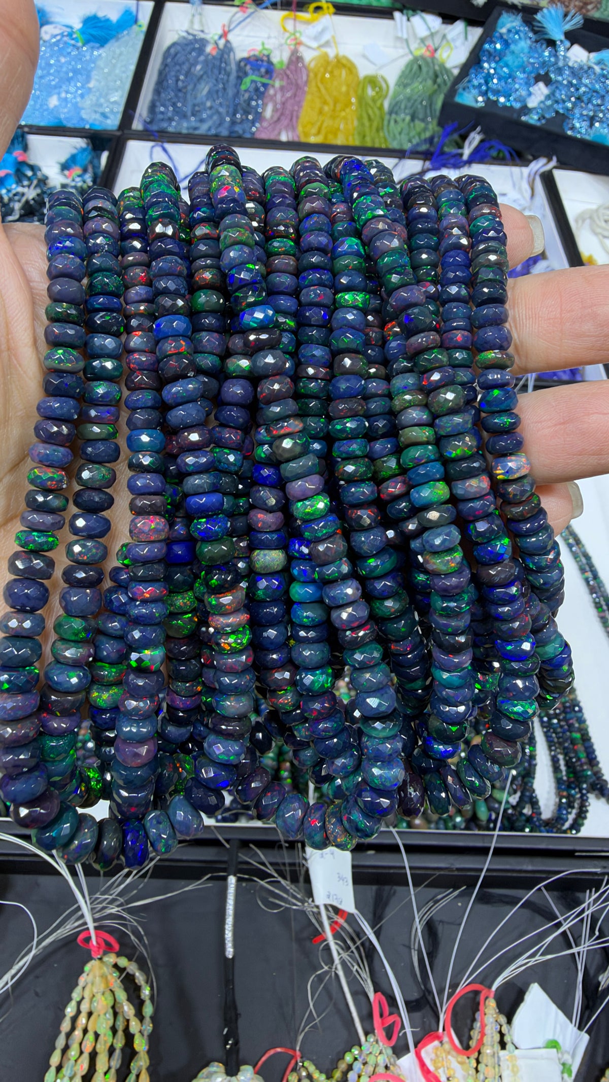 Black Opal Custom Designed Beaded Necklace