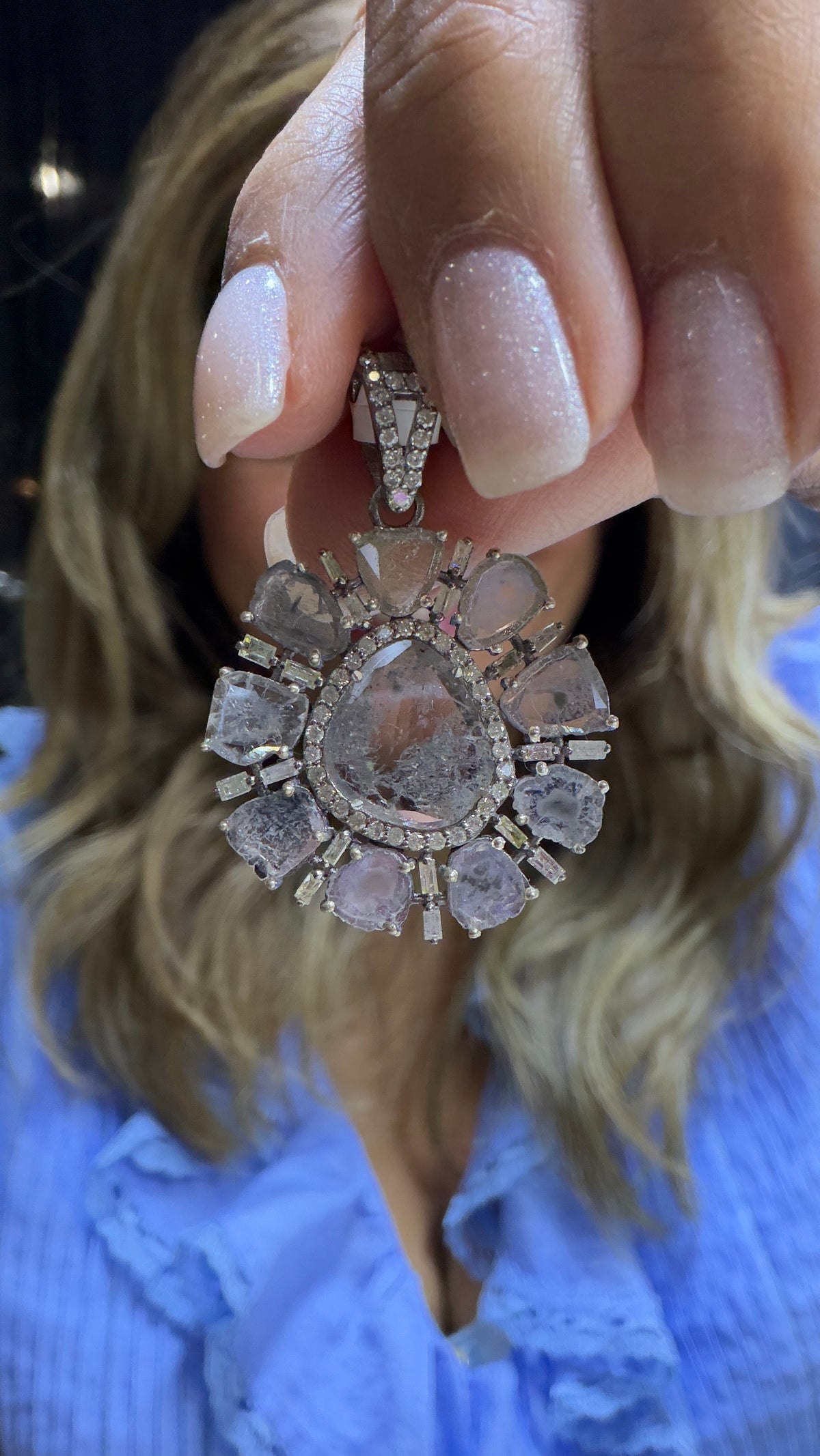 Sterling Silver Pendant With Diamond