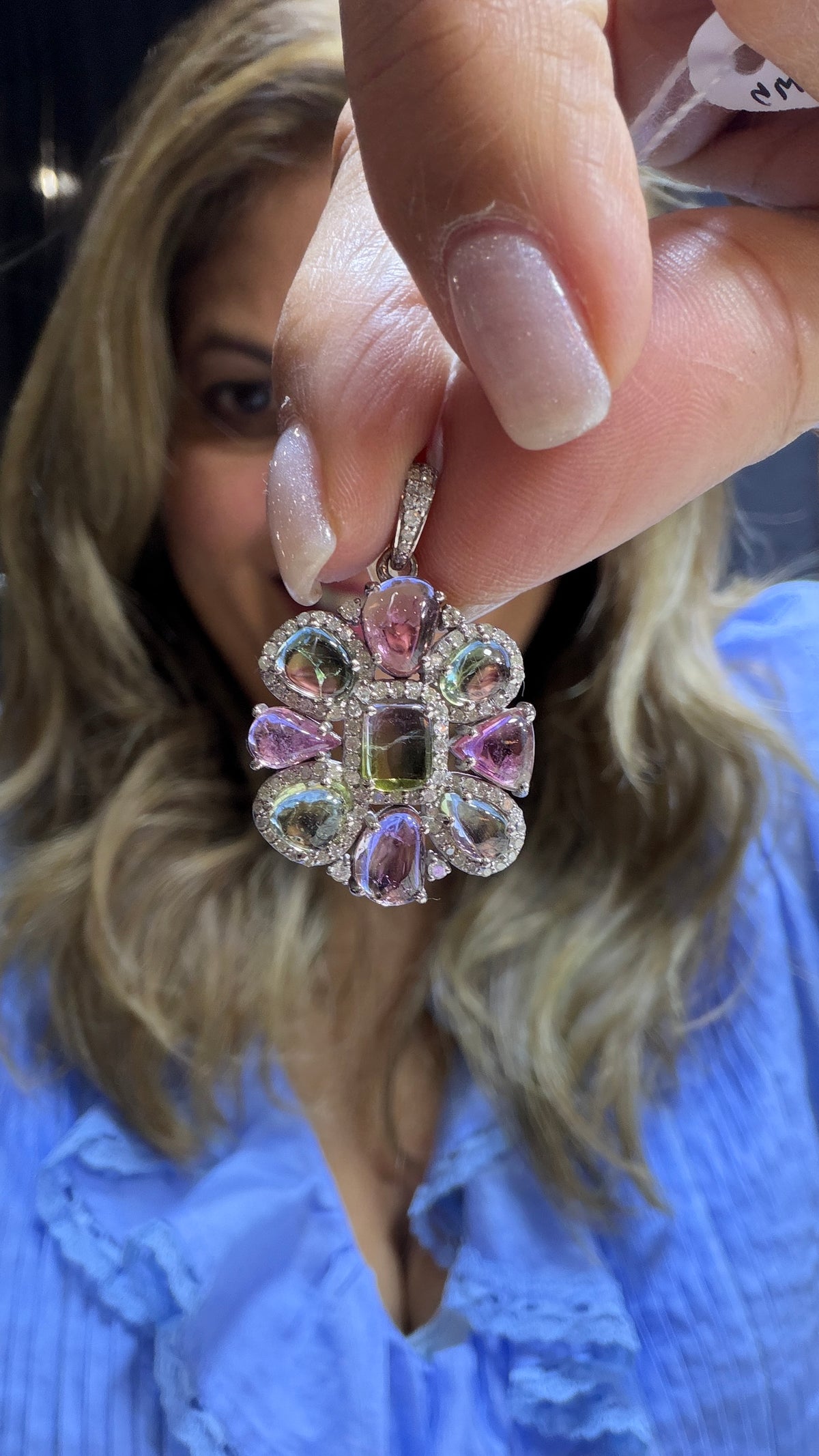 Sterling Silver Pendant With Tourmaline