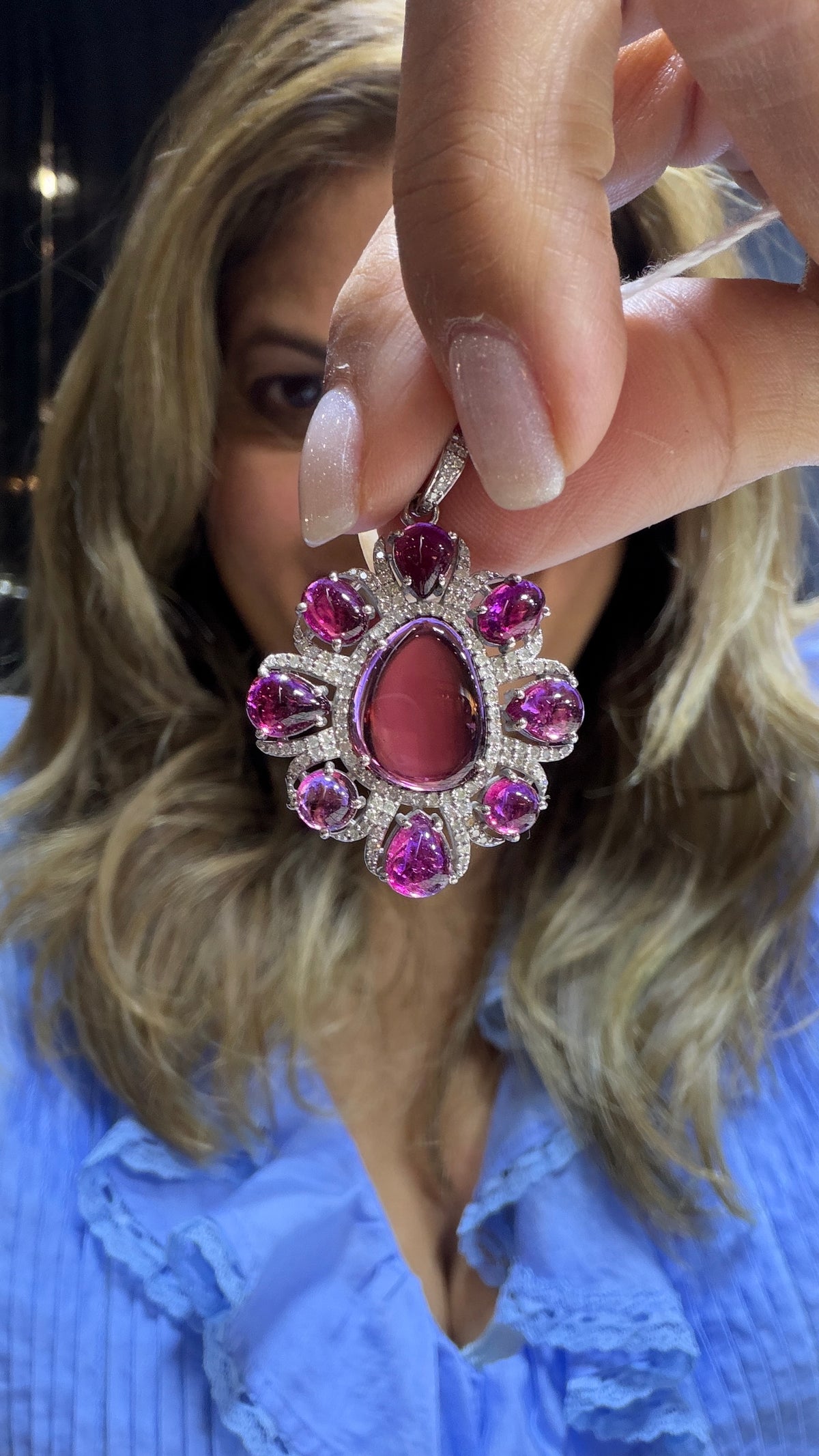 Sterling Silver Pendant With Tourmaline