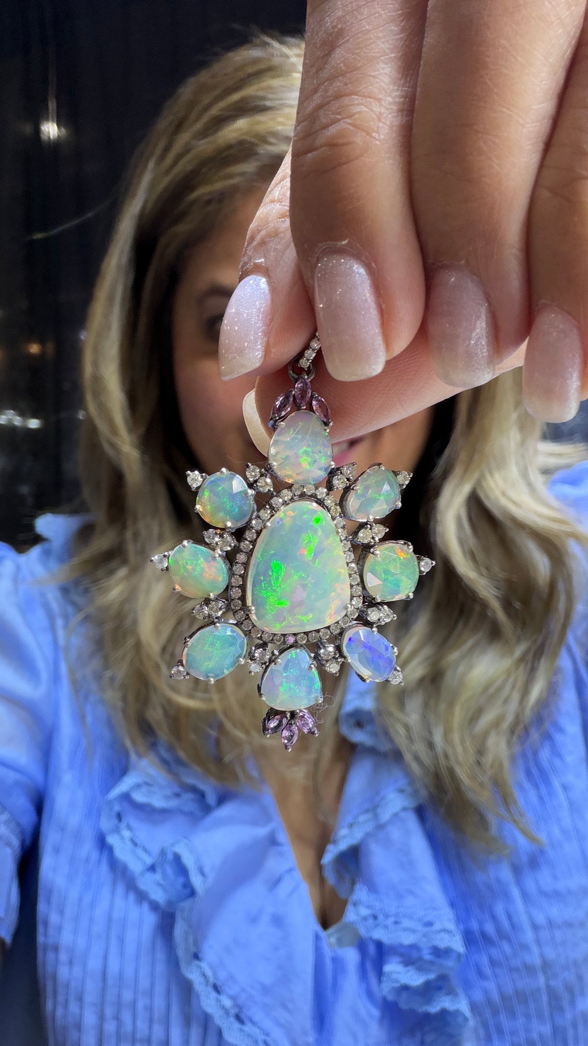 Sterling Silver Pendant With Ethiopian Opal