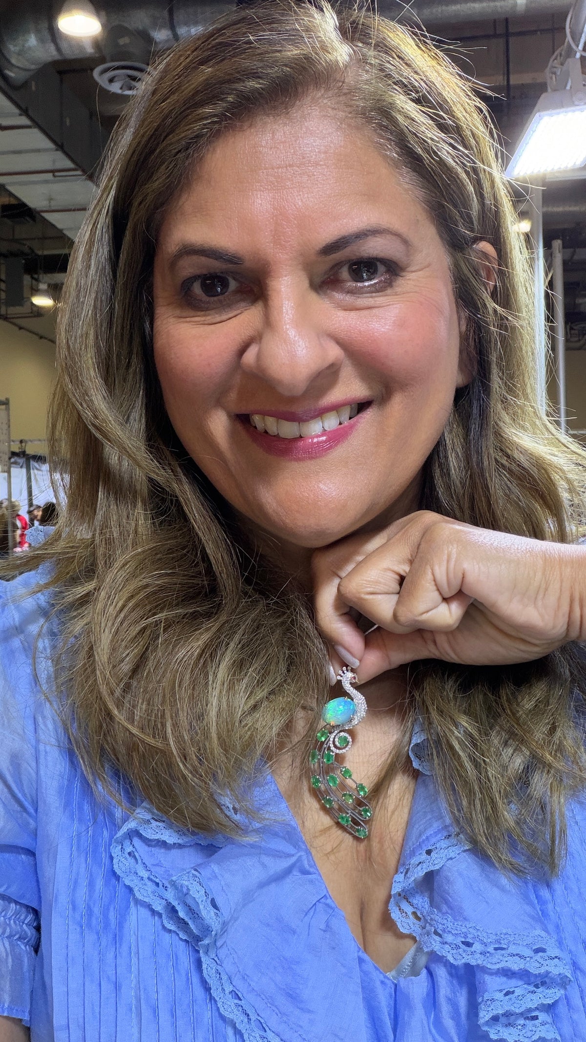 Sterling Silver Pendant With Ethiopian Opal And Emerald