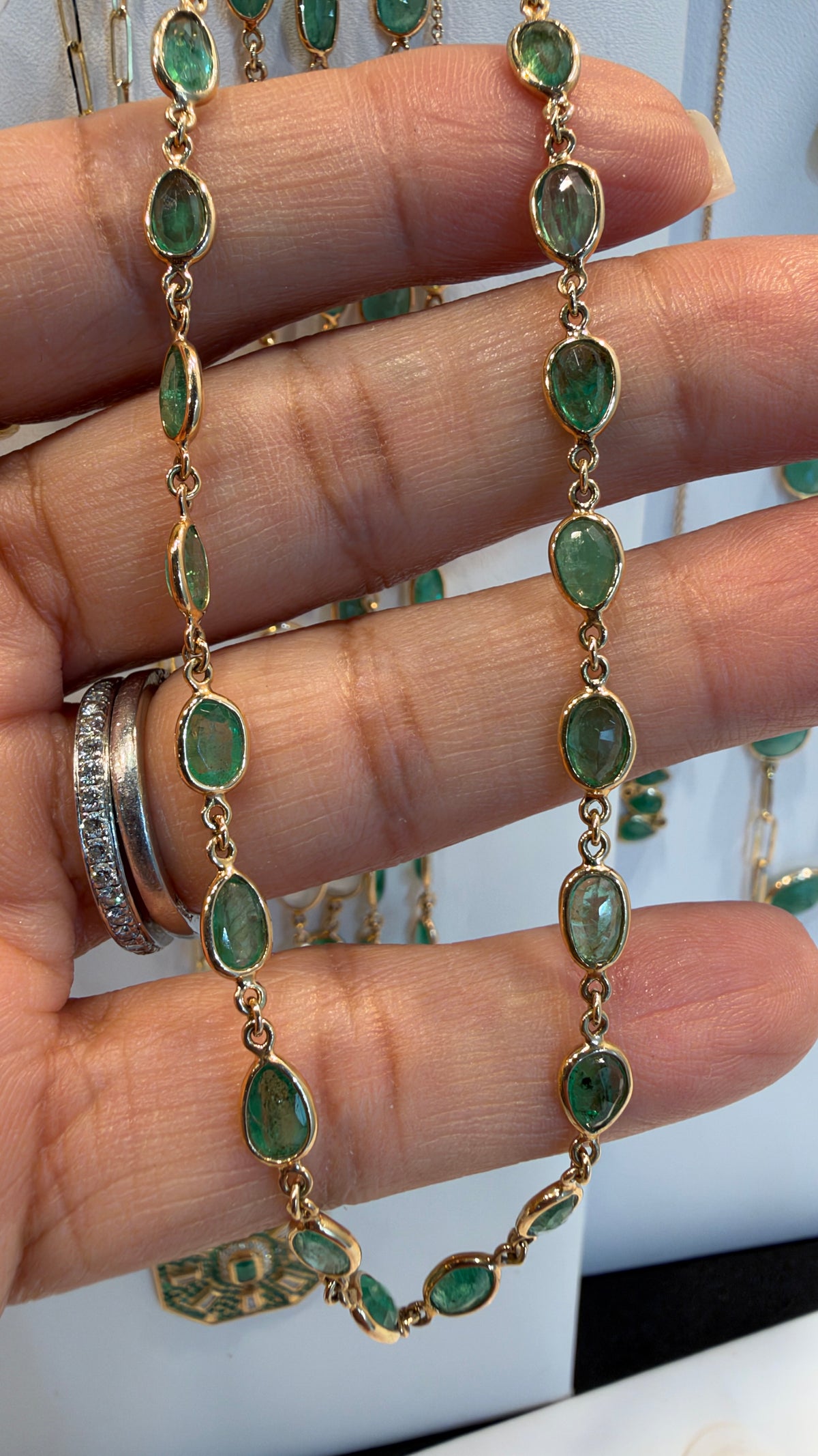 14k Yellow Gold Necklace With Emerald