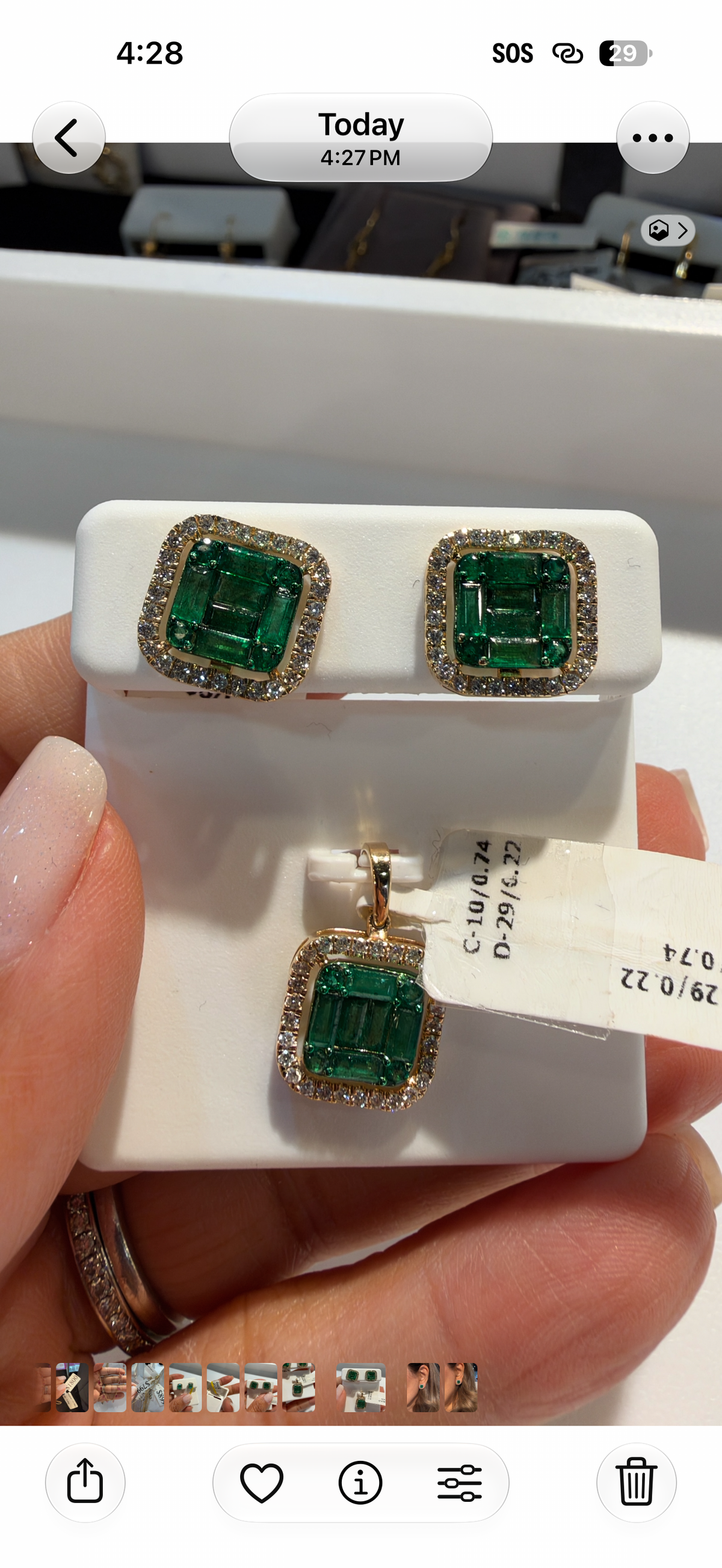 14k Yellow Gold Jewelry Sets With Emerald