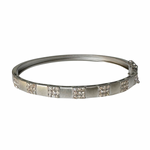Koss Sterling Silver Square Diamond Accent Hinge Bracelet | Ulka Rocks