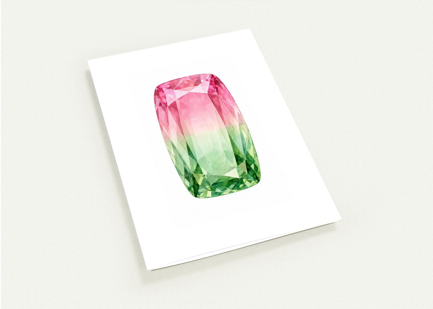 Tourmaline Birthstone Greeting Cards, Pack of 10 | Ulka Rocks