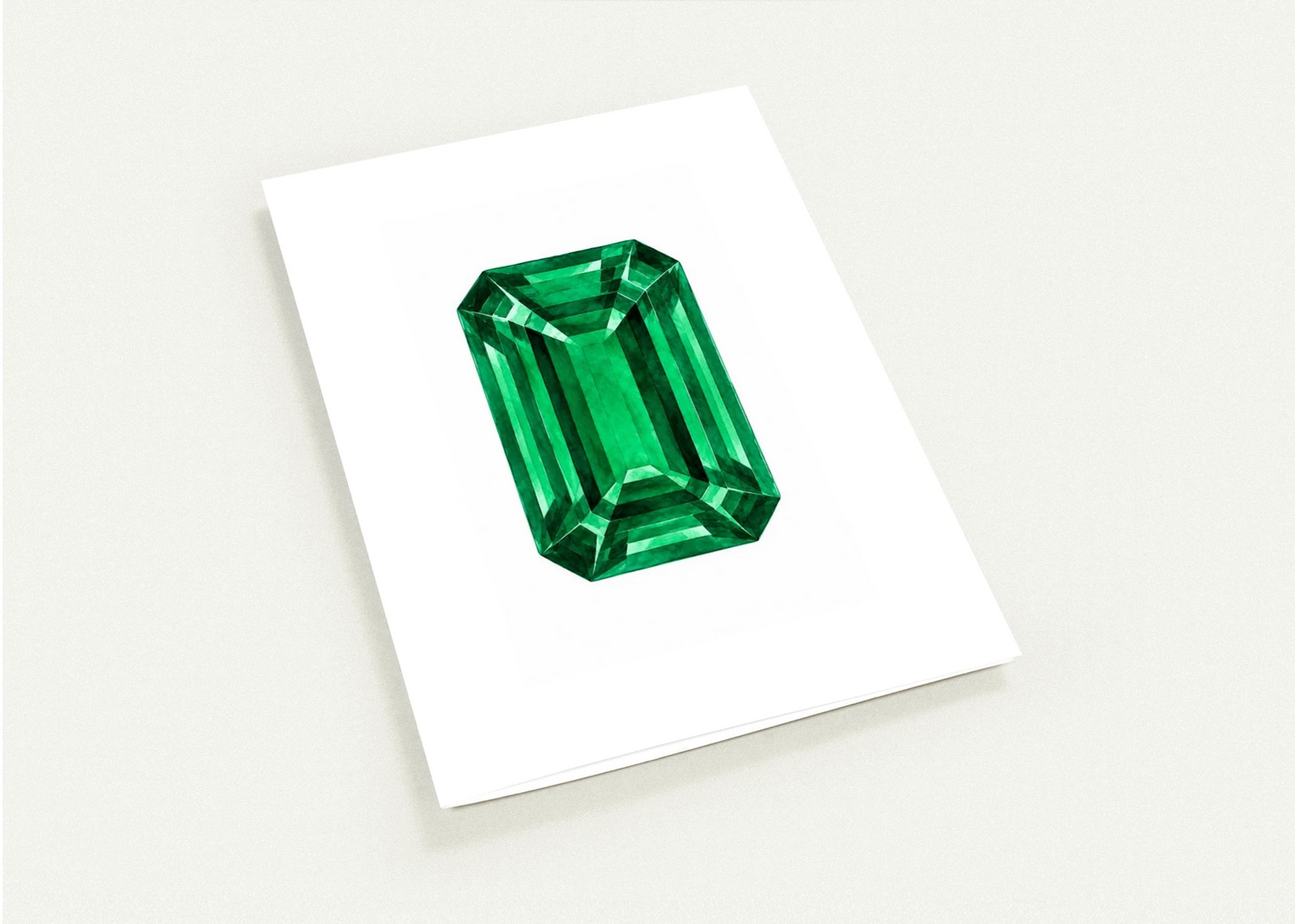 Emerald Birthstone Greeting Cards, Pack of 10 | Ulka Rocks