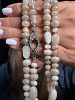 36" Polished Clear Moonstone Necklace | Ulka Rocks