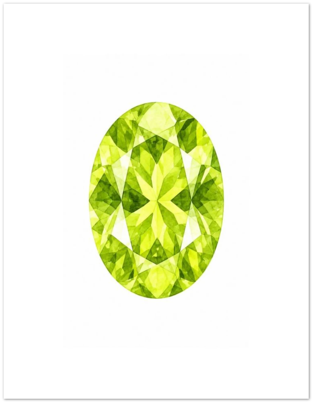 Peridot Birthstone Greeting Cards, Pack of 10 | Ulka Rocks