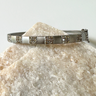 Koss-Scharnierarmband aus Sterlingsilber mit quadratischem Diamantakzent