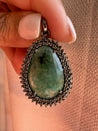 Sterling Silver Emerald & Diamond Pendants