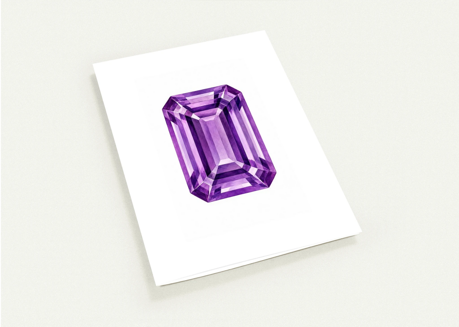 Amethyst Birthstone Greeting Cards, Pack of 10 | Ulka Rocks