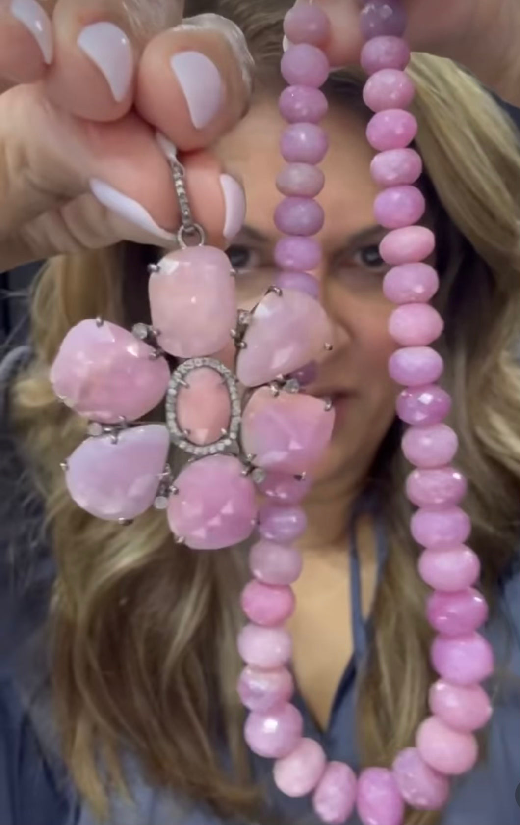 Raina - Garnet Oval and Pink Sapphire Combo | Ulka Rocks