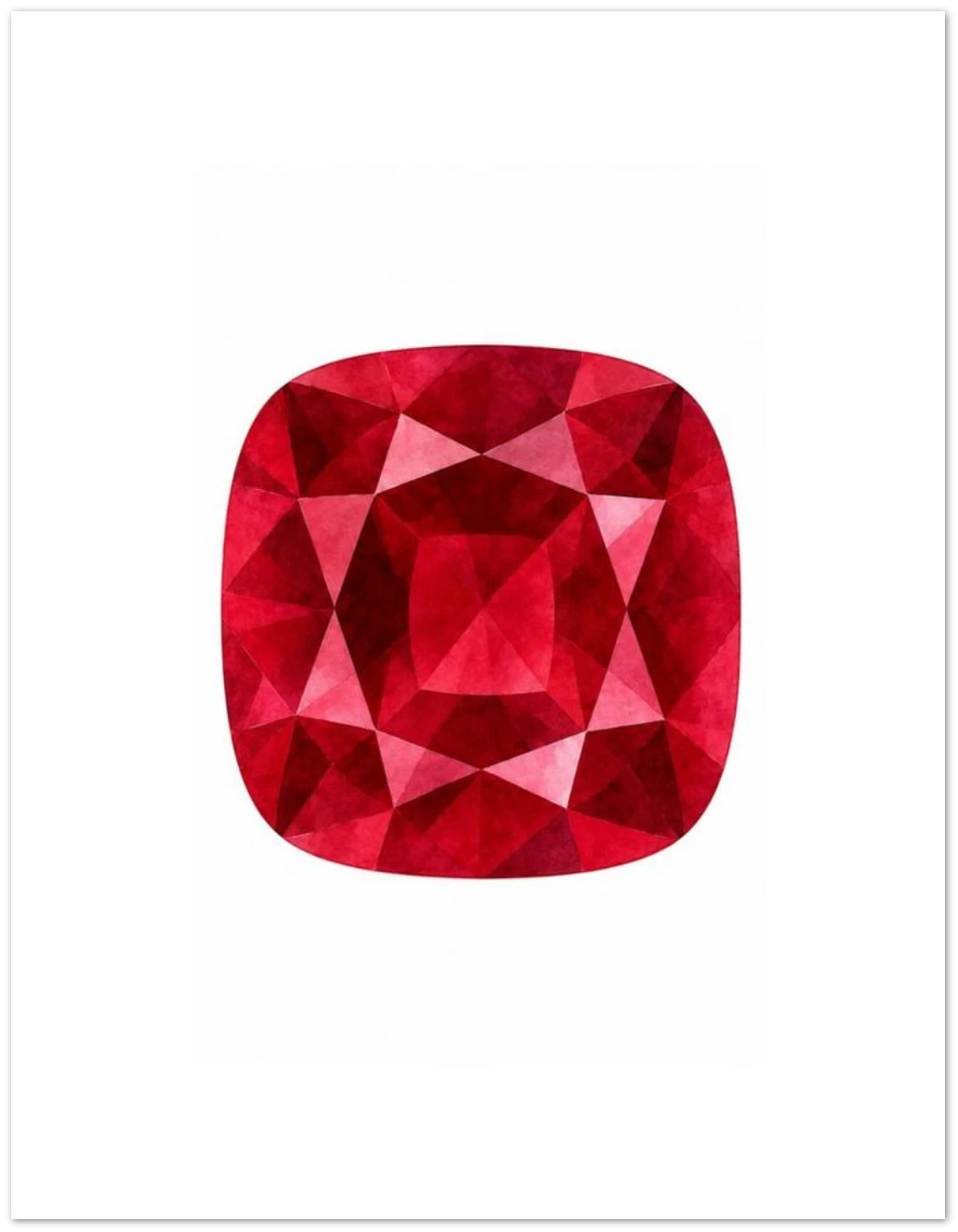 Ruby Birthstone Greeting Cards, Pack of 10 | Ulka Rocks