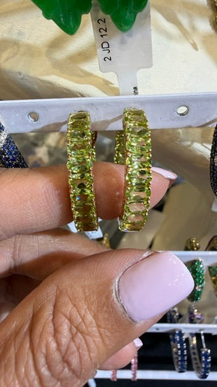 14k Yellow Gold Earrings With Peridot
