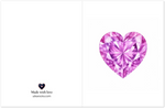 Kunzite Heart Greeting Cards, Pack of 10 | Ulka Rocks