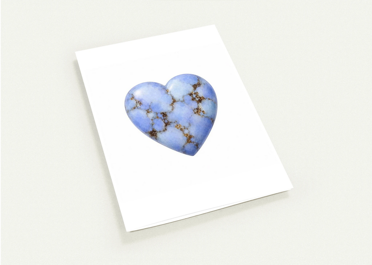 Golden Hill Turquoise Heart Greeting Cards, Pack of 10 | Ulka Rocks