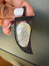 Show Special -  Black Spinel & Mother of Pearl Saber Tooth Pendant