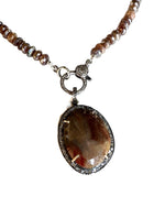 Chocolate Brown Brown Labradorite Pendant and Necklace | Ulka Rocks