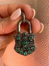 Sterling Silver Emerald & Diamond Pendants