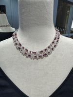 34" Rhodolite Red Garnet & Moonstone Necklace | Ulka Rocks