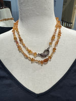 38" Imperial Topaz Necklace with Orange Sapphire Clasp | Ulka Rocks