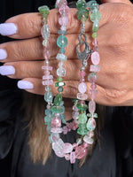 36" Soft Afghan Pink Tourmaline Necklace | Ulka Rocks