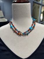 35" Turquoise, Spiny Oyster & Coral Necklace | Ulka Rocks
