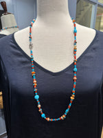 35" Turquoise, Spiny Oyster & Coral Necklace | Ulka Rocks