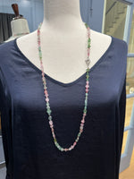 36" Soft Afghan Pink Tourmaline Necklace | Ulka Rocks