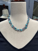 36" Turquoise & Purple Amethyst Necklace | Ulka Rocks