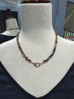 18" Mixed Tourmaline Necklace - 14K Diamond Clasp | Ulka Rocks