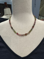 18" Mixed Tourmaline Necklace - 14K Diamond Clasp | Ulka Rocks