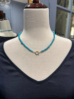 18" Sleeping Beauty & Kingman Blue Turquoise Necklace | Ulka Rocks