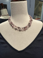 35" Tahitian Gray Pearl & Pink Gemstone Necklace | Ulka Rocks