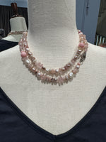36" Pink Gemstone & Edison Pearl Necklace | Ulka Rocks
