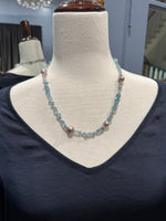 21" Pink Aquamarine & Pink Edison Pearl Necklace | Ulka Rocks