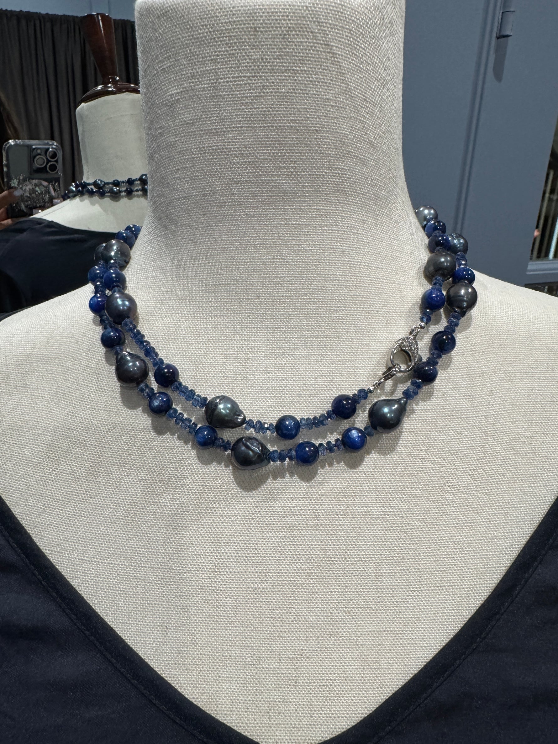 36" Kyanite Baroque Purple Pearl Necklace | Ulka Rocks